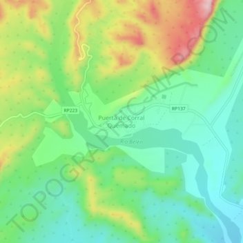 Puerta de Corral Quemado地形图、海拔、地势