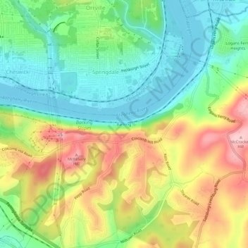 Barking地形图、海拔、地势