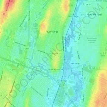 Cherry Hill地形图、海拔、地势