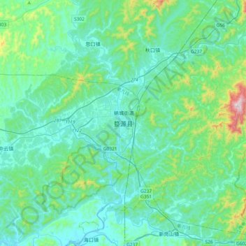 婺源县地形图、海拔、地势