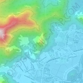 Pedra Negra地形图、海拔、地势