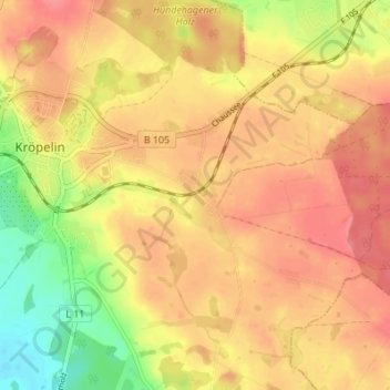 Brusow地形图、海拔、地势