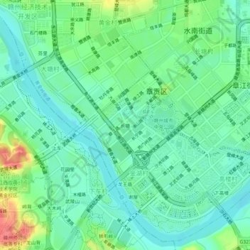 长塘地形图、海拔、地势