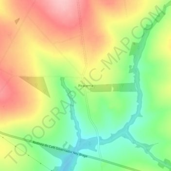 Piracema地形图、海拔、地势