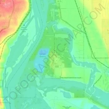 Grey Cloud Island地形图、海拔、地势