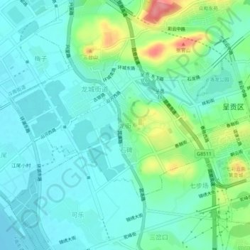 龙街地形图、海拔、地势