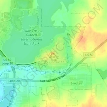 Osprey Hill地形图、海拔、地势