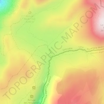 Plateau d'Emparis地形图、海拔、地势