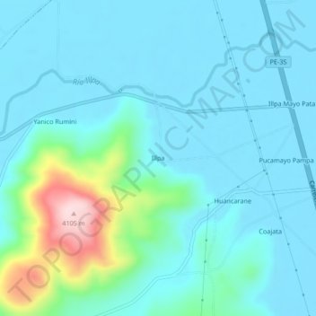 Illpa地形图、海拔、地势