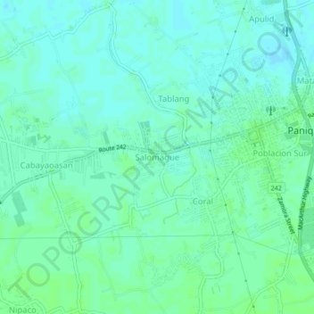Salomague地形图、海拔、地势