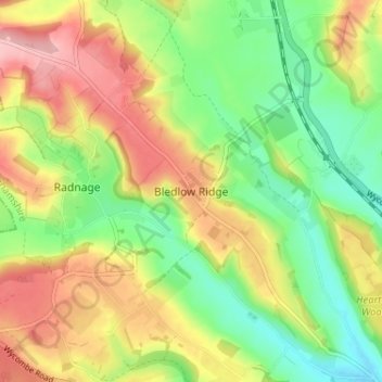 Bledlow Ridge地形图、海拔、地势