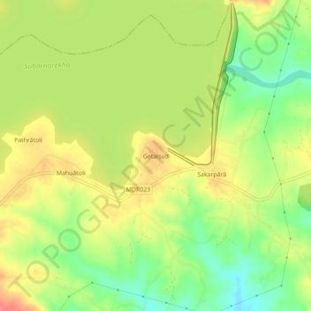 Getalsud地形图、海拔、地势