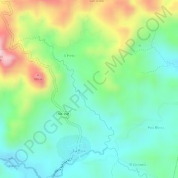 Distrito VII地形图、海拔、地势