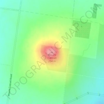 Mount Cottrell地形图、海拔、地势