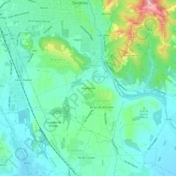 Villafredda地形图、海拔、地势