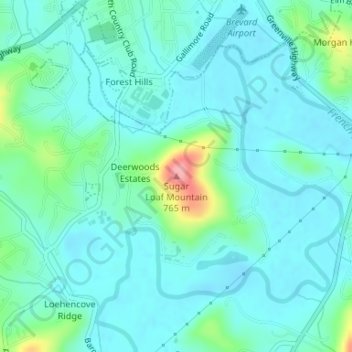 Sugar Loaf Mountain地形图、海拔、地势
