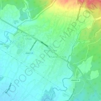 Milan Chok地形图、海拔、地势