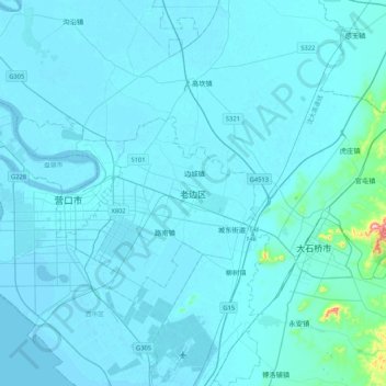 老边区地形图、海拔、地势