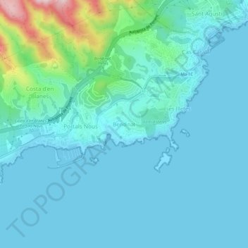 Bendinat地形图、海拔、地势