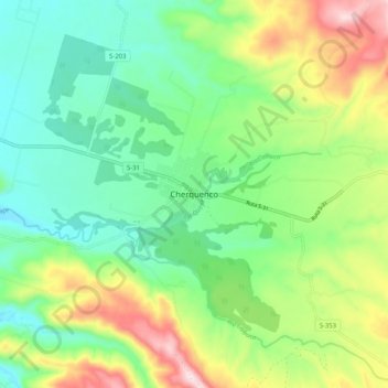Cherquenco地形图、海拔、地势