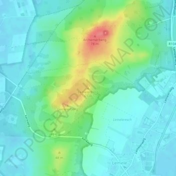 Lemelerberg地形图、海拔、地势
