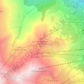 Gedrechter地形图、海拔、地势