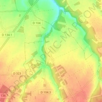 Levasville地形图、海拔、地势