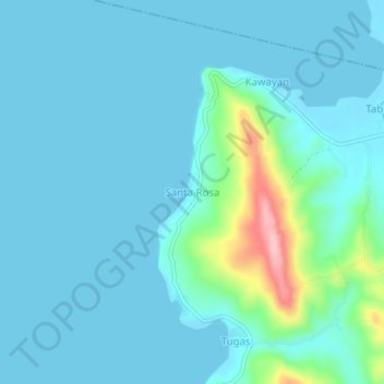 Santa Rosa地形图、海拔、地势