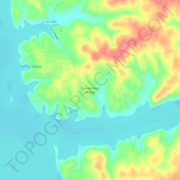 Cumberland Shores地形图、海拔、地势