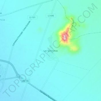 Las Quintanas地形图、海拔、地势