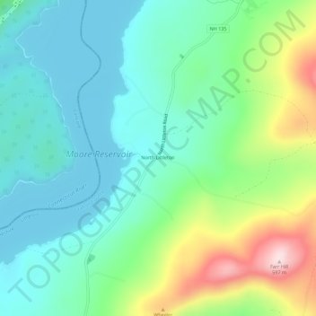 North Littleton地形图、海拔、地势
