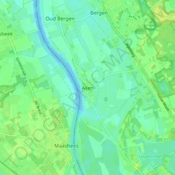 Aijen地形图、海拔、地势