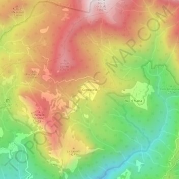 Campaiana地形图、海拔、地势
