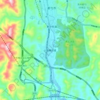 小围寨街道地形图、海拔、地势