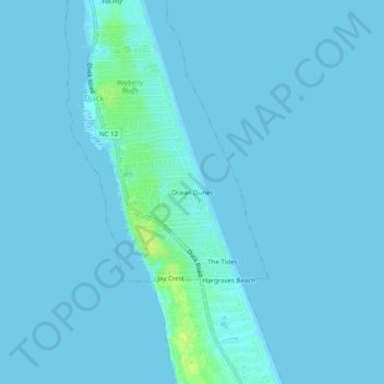 Ocean Dunes地形图、海拔、地势