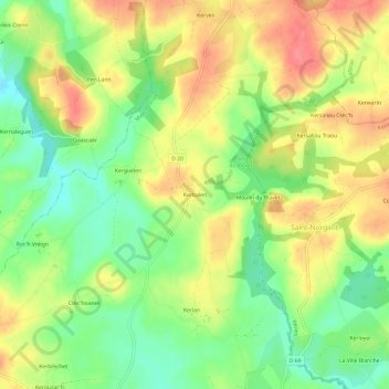 Kerbalen地形图、海拔、地势