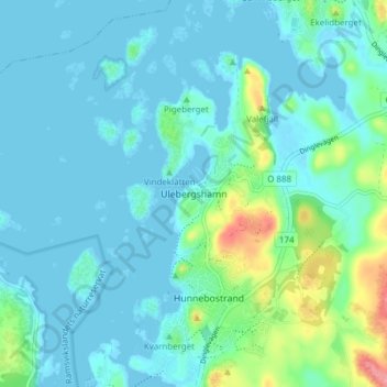Ulebergshamn地形图、海拔、地势