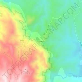Copina地形图、海拔、地势