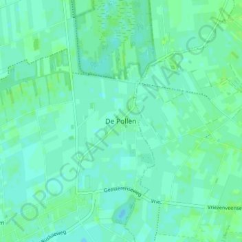 De Pollen地形图、海拔、地势