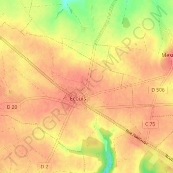 La Herse地形图、海拔、地势