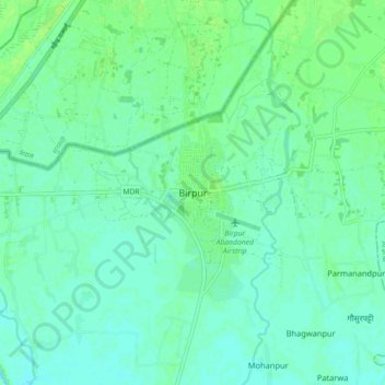 Birpur地形图、海拔、地势