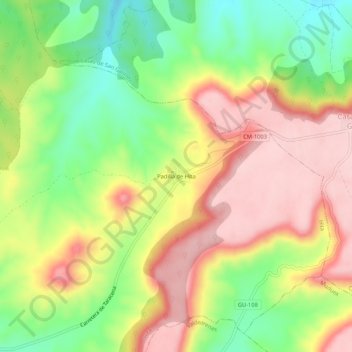 Padilla de Hita地形图、海拔、地势