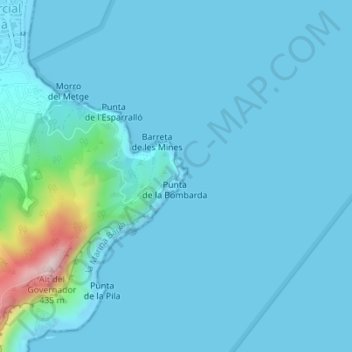 Faro de Albir地形图、海拔、地势