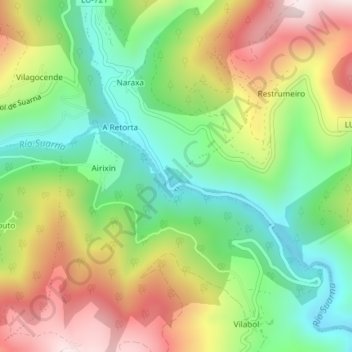 Suarna地形图、海拔、地势