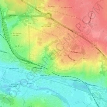 Le Goyer地形图、海拔、地势