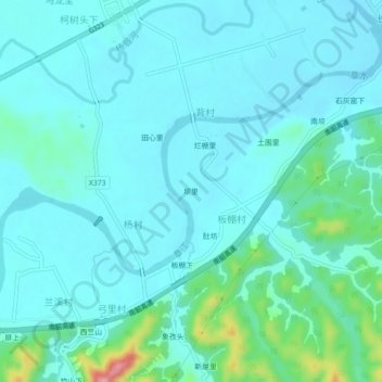 坝里地形图、海拔、地势