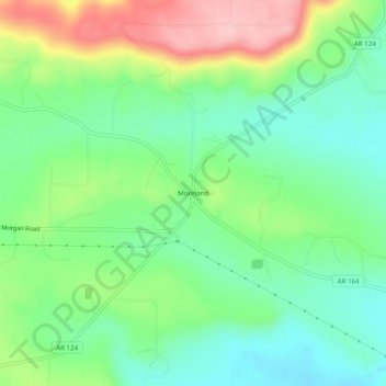 Moreland地形图、海拔、地势
