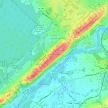 The Highlands地形图、海拔、地势