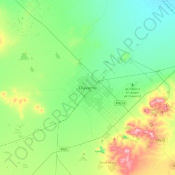 Olavarría地形图、海拔、地势