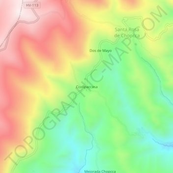 Ccollpaccasa地形图、海拔、地势